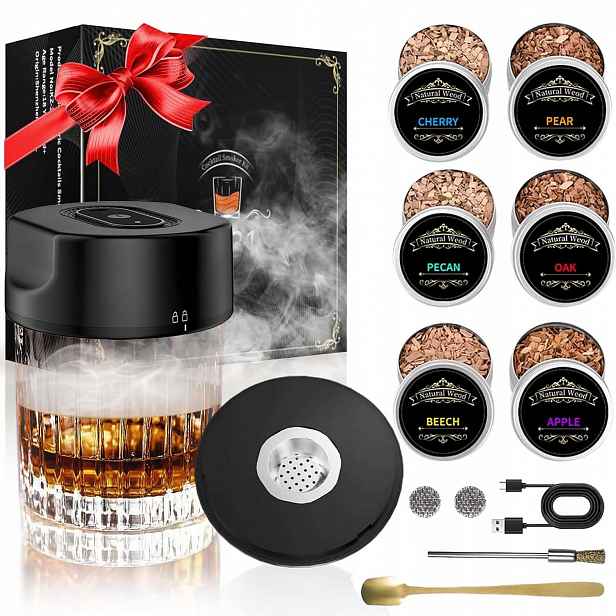 Smoker Na Whisky Elektrický Přenosný Set Na Uzení Whisky Jako Dárek