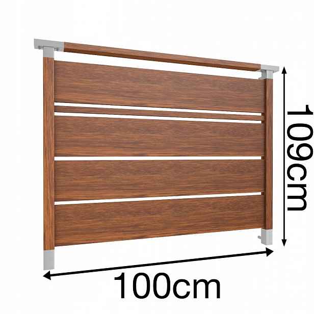 Solid 109 Francouzský balkon 100 cm Francouzská zábradlí z ocel a hliníku Dřevo