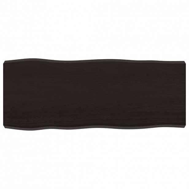 vidaXL Stolní deska tmavě hnědá 100x40x(2-6)cm ošetřený dub živá hrana