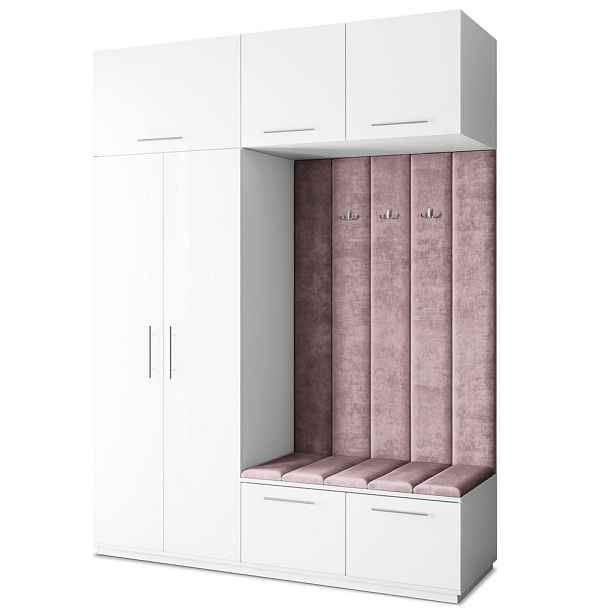 MASSENO MODERNÍ PŘEDSÍŇOVÁ SESTAVA REMA, 180/240/60 cm, bílá
