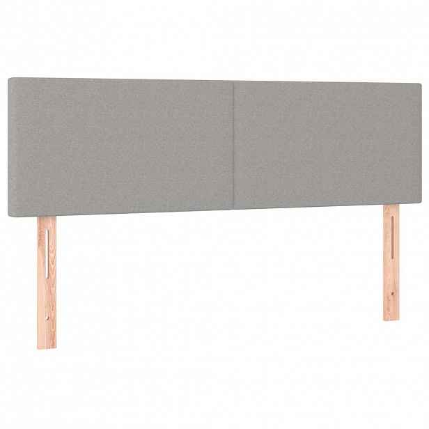 vidaXL Čela postele světle šedá 144x5x78/88 cm látka