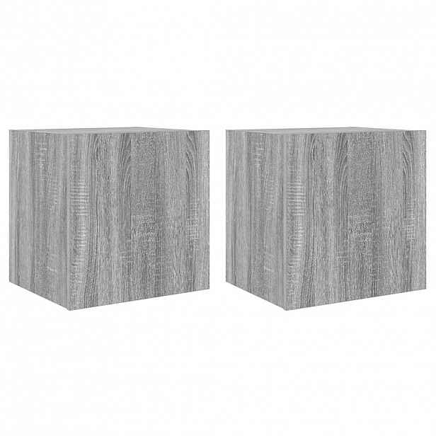 vidaXL Nástěnné TV skříňky s LED 2 ks šedé sonoma 40,5 x 35 x 40 cm