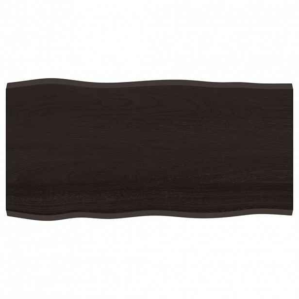 vidaXL Stolní deska tmavě hnědá 100 x 50 x 2cm ošetřený dub živá hrana