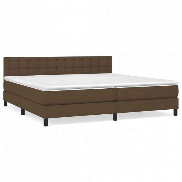 vidaXL Box spring postel s matrací tmavě hnědá 200x200 cm textil