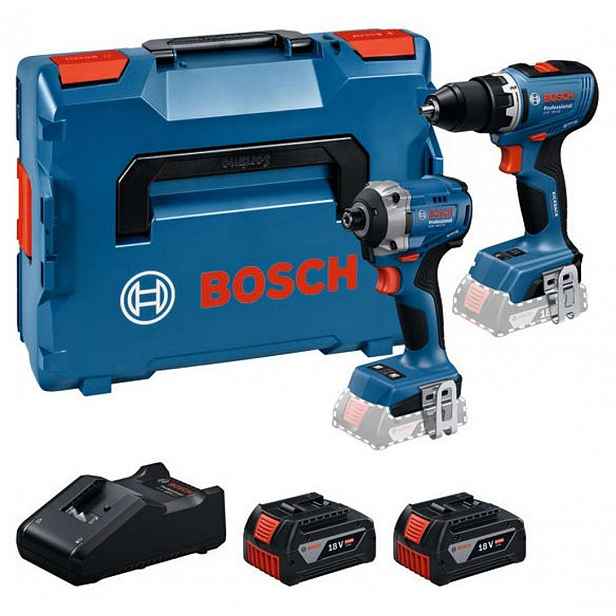 Bosch - 18V AKU sada vrtacího šroubováku GSR 18V-65 a rázového utahováku GDR 18V-215, 2x aku 5,0 Ah Li-Ion, nabíječka 0615A50090