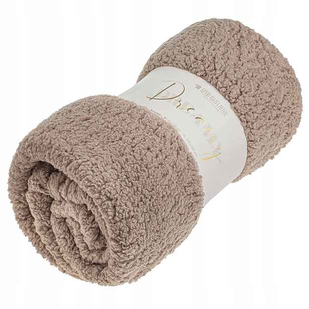 Deka Dreamy boucle 150x200 hnědá měkká bukla+beránek