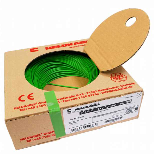 Kabel Lgy 0,5 zelený 500 V měděný 100 m