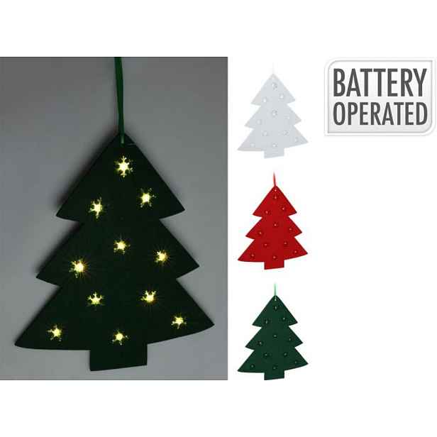 stromeček 37cm, vánoční, LED osv., závěs, 3barvy