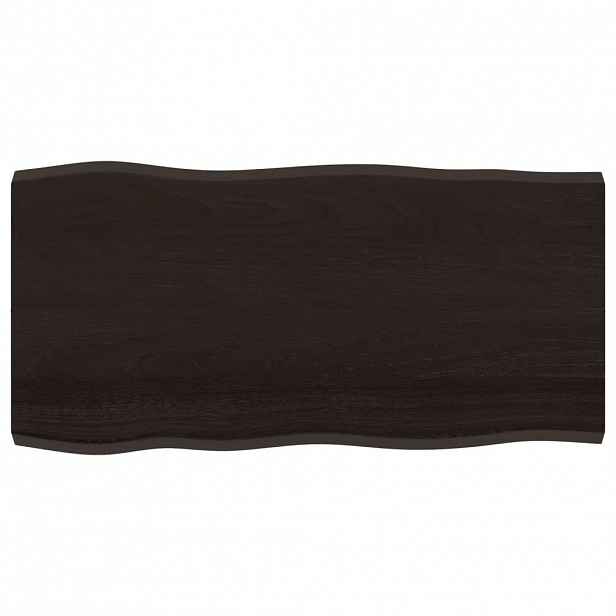 vidaXL Stolní deska tmavě hnědá 100x50x(2-4)cm ošetřený dub živá hrana
