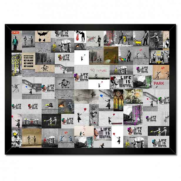 Plakáty v rámu 40x30 Banksy Megamix Koláž