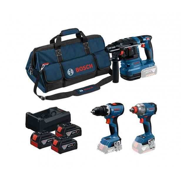 Bosch - 8dílná sada AKU nářadí, baterií a nabíječky 0615A50093