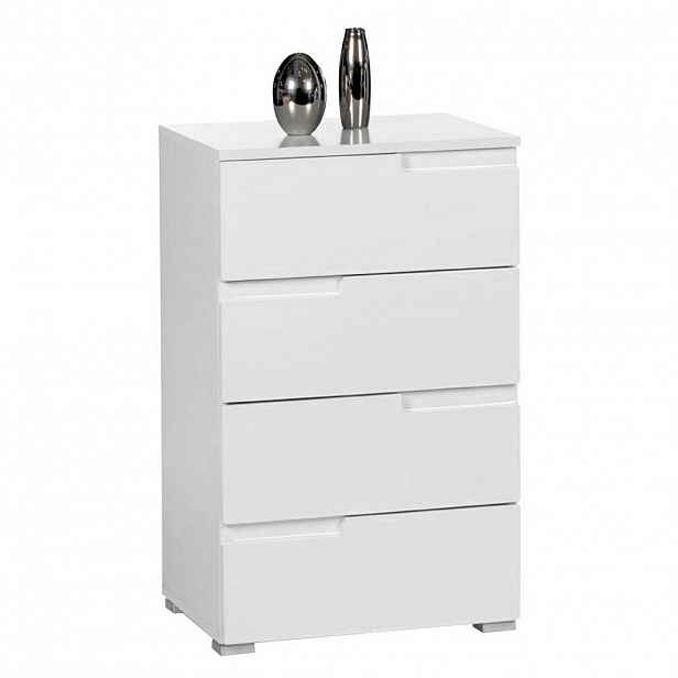 Carryhome KOMODA, bílá, vysoce lesklá bílá, 50/80/40 cm