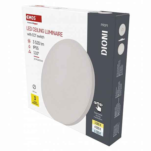 Led přisazené svítidlo Dioni kruhové, bílé, 32W, se změnou Cct