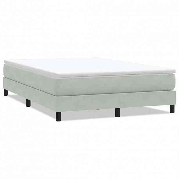 vidaXL Postel Box Spring bez matrace světle šedá 160x210 cm samet