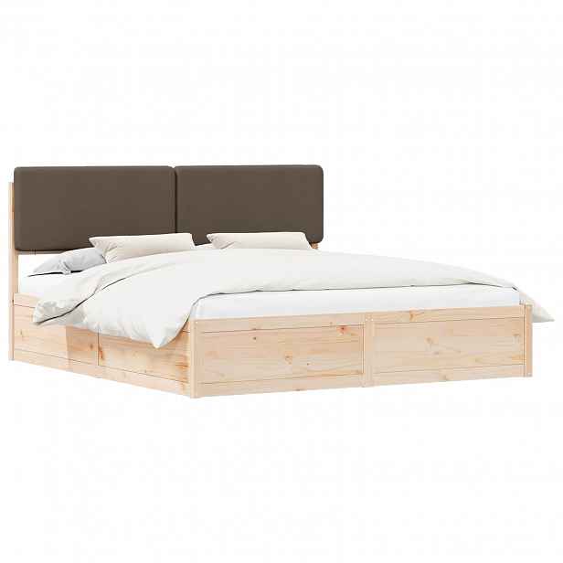 vidaXL Rám postele s čalouněným čelem s čelo Taupe 200 x 200 cm