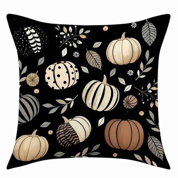 Povlak na polštář PUMPKIN NOIR 45x45 cm, černý