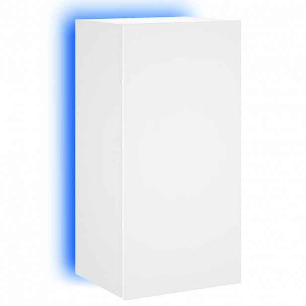 vidaXL Nástěnná TV skříňka s LED osvětlením bílá 40,5 x 35 x 80 cm