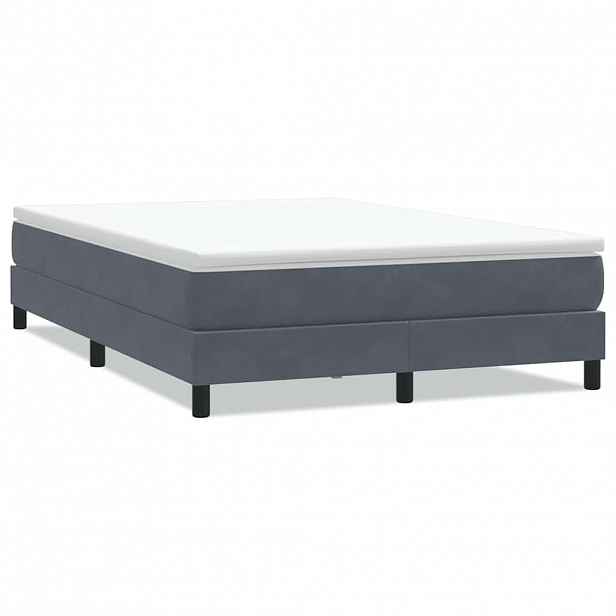 vidaXL Postel Box Spring bez matrace tmavě šedá 160x210 cm samet