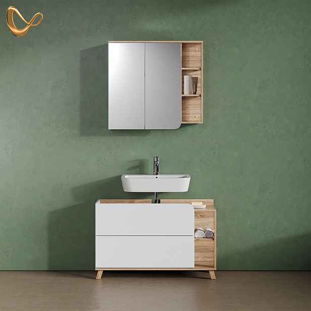 Livinity® KOUPELNOVÝ NÁBYTEK Marano, Sonoma/Bílá, 2dílná