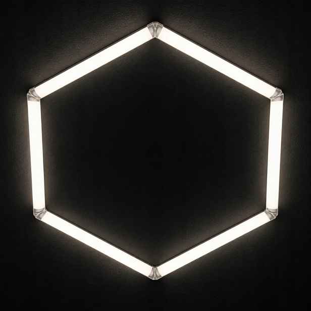 Led panel černý 92x79 Cm auto detailingová dílna Hexagon 1 4000K 42W