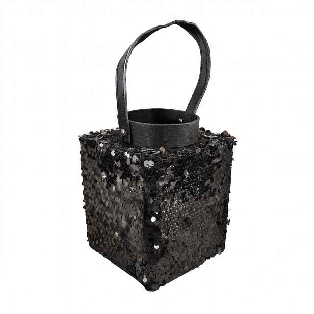 Lucerna s flitry LOFTY GLAM 20 cm, černá