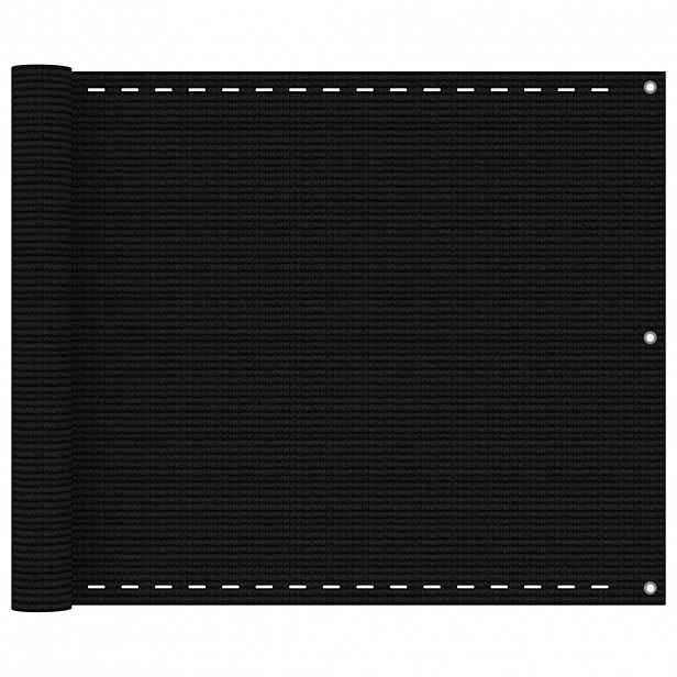 vidaXL Balkonová zástěna černá 75 x 300 cm HDPE