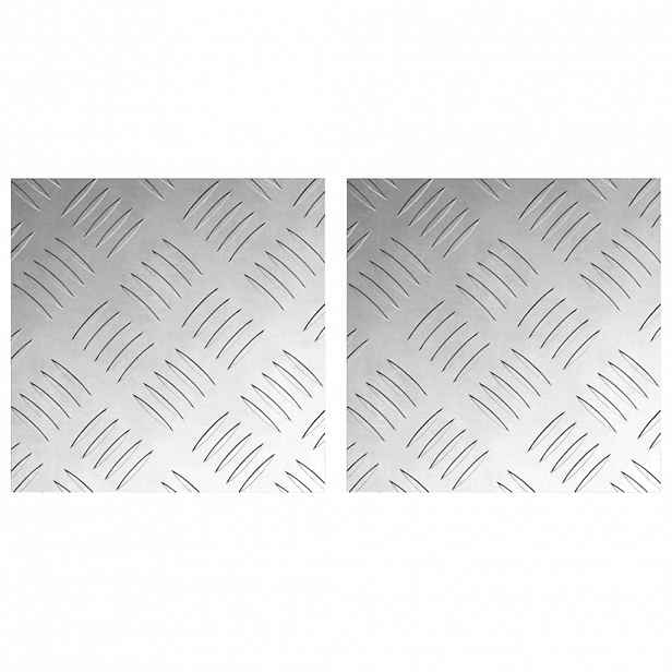 vidaXL Schodové nášlapy 2 ks 20 x 20 cm Stříbrná Hliník Čtvercový
