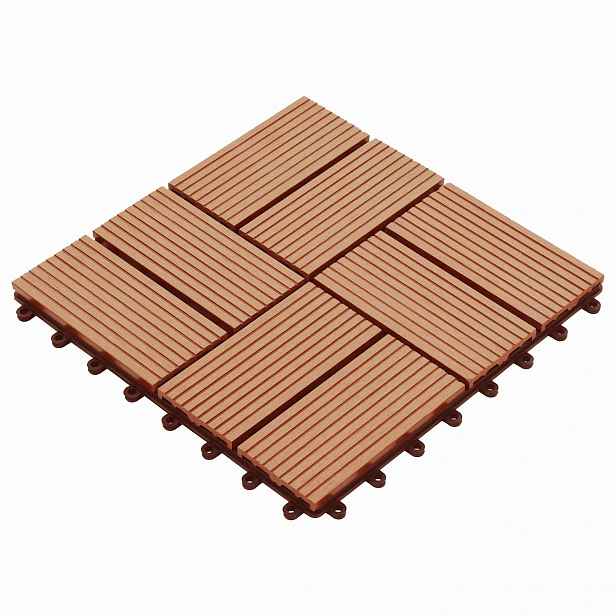 vidaXL Dlažba na terasu 11 ks Teak 30 x 30 cm WPC