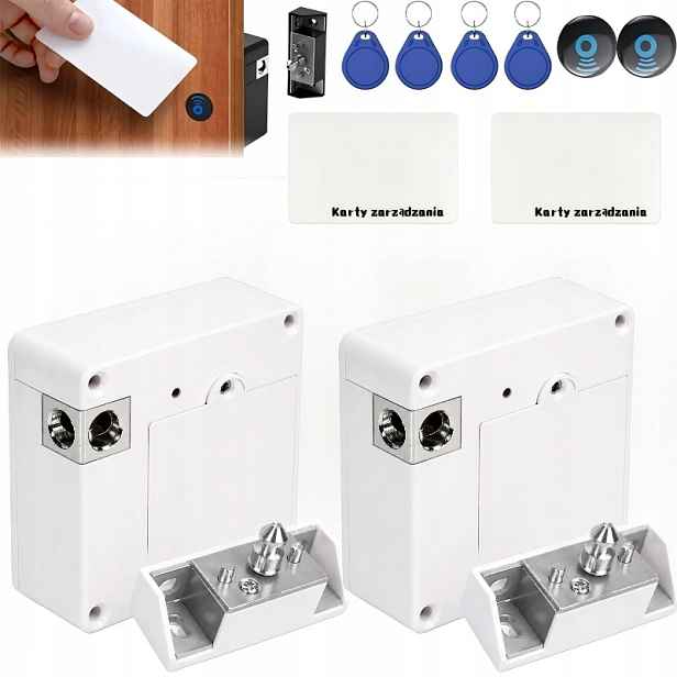 2*ZÁMEK Do Skříně Nfc Nábytkový Zámek Skrytý Zámek Smart Lock 2 Karty Rfid