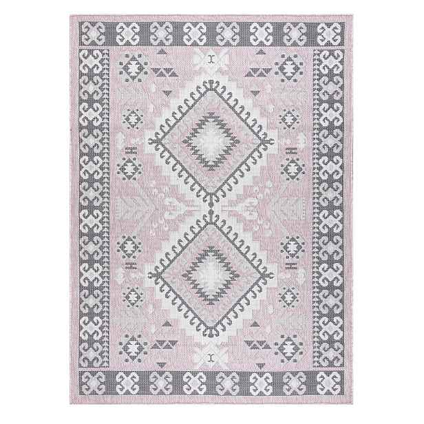 Kusový koberec Sion Sisal Aztec 3007 pink/ecru – na ven i na doma, 120x170, růžová, chodba / předsíň, Dywany Łuszczów