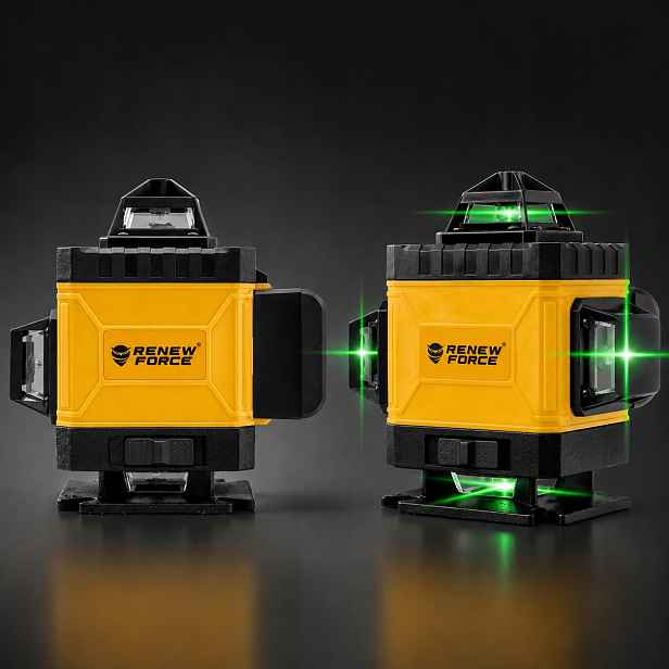 Laserová vodováha 4D 16 linií 360° zelený laser ovladač 2 akumulátory