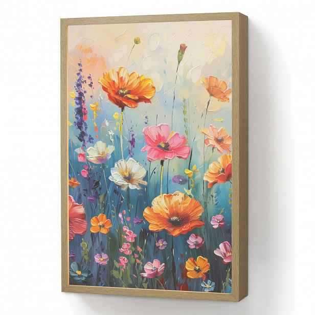 OnlyWow NÁSTĚNNÁ LAMPA S AKUMULÁTOREM Květiny - Příroda - Akvarel - Umění 40x60 cm