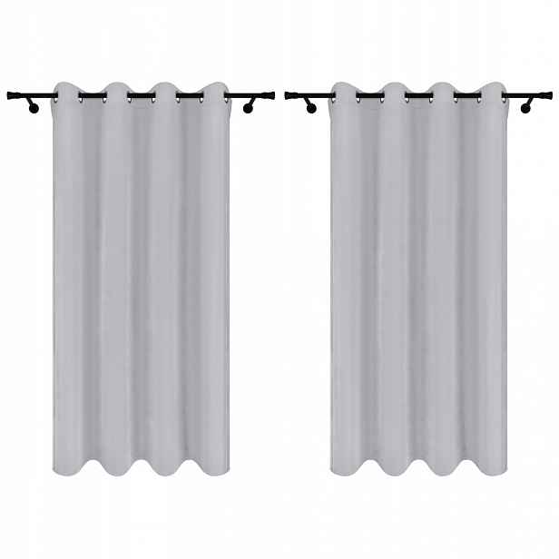 Sametové Závěsy rozměr 140x250 Šedé Závěs Na Závěsy 2 Kusy model 376/1