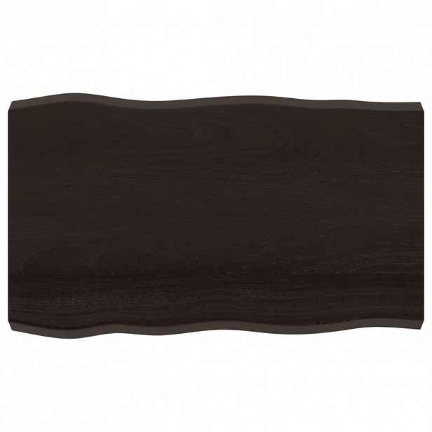 vidaXL Stolní deska tmavě hnědá 100x60x(2-6)cm ošetřený dub živá hrana