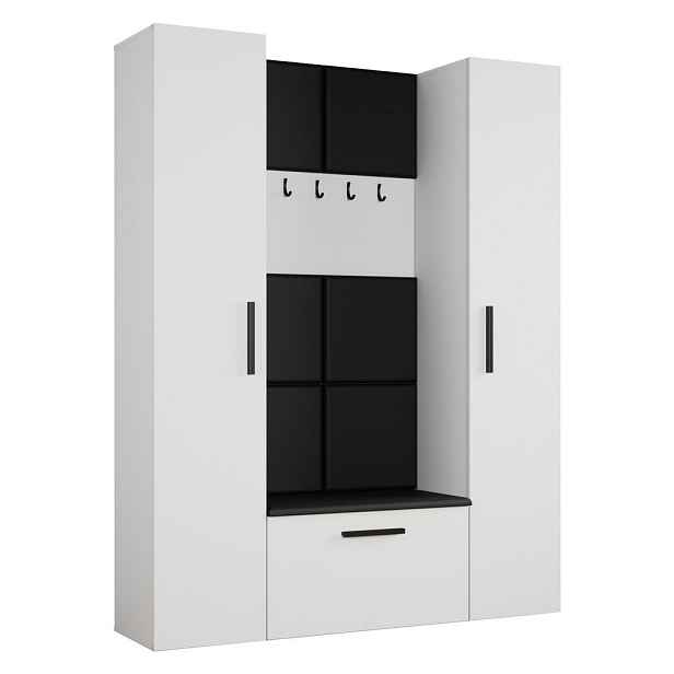 MASSENO MODERNÍ PŘEDSÍŇOVÁ SESTAVA MODULO, 160,6/204/40 cm, bílá