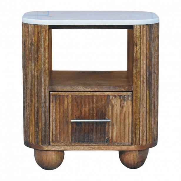 Artisan Furniture PSACÍ STŮL v dubovém provedení, 1 zásuvka, světle hnědý