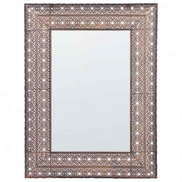 Beliani NÁSTĚNNÉ ZRCADLO měděné obdélníkové 69/90 cm Dehradun