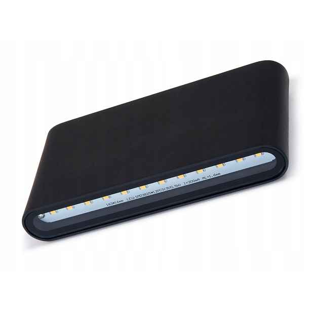 Fasádní Nástěnná Lampa Led 2X6W Černá 4500K Neutrální