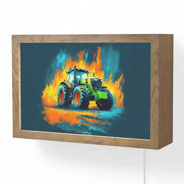 OnlyWow NÁSTĚNNÁ LAMPA Abstrakt - Traktor - Zelený 30x20 cm