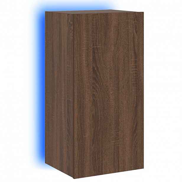 vidaXL Nástěnná TV skříňka s LED osvětlením hnědý dub 40,5x35x80 cm