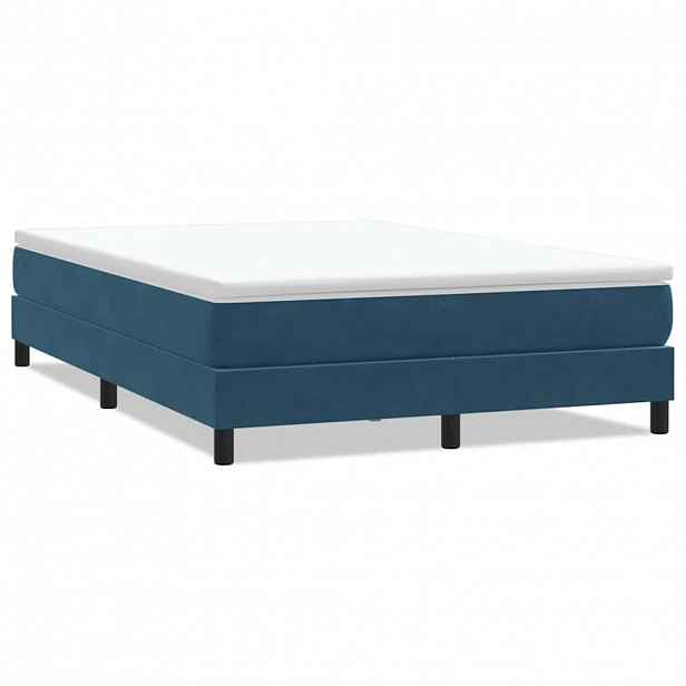 vidaXL Postel Box Spring bez matrace tmavě modrá 160x210 cm samet