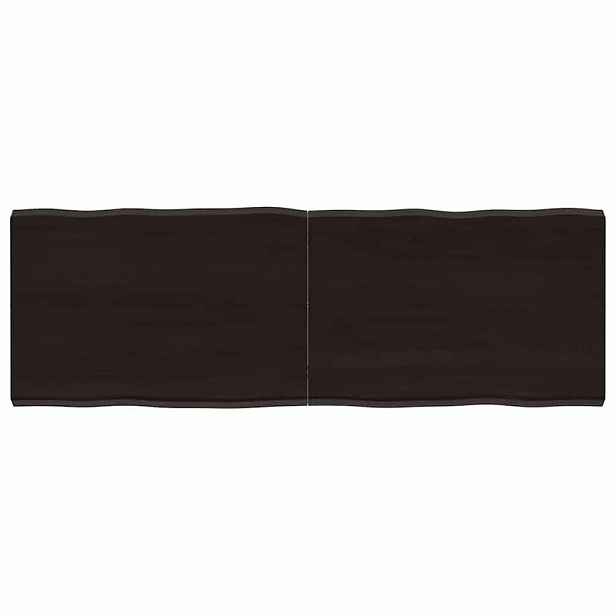 vidaXL Stolní deska tmavě hnědá 120x40x(2-4)cm ošetřený dub živá hrana