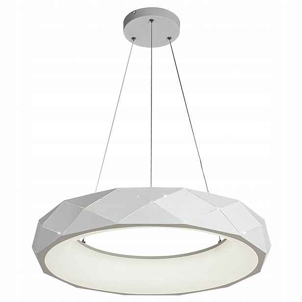 Závěsná lampa Reus Bílá Kulatá 60 cm Led 36W Neutrální barva 4000K
