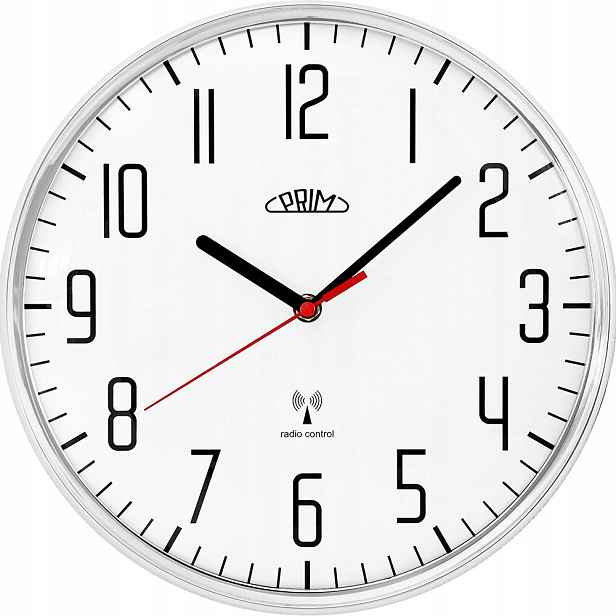 Rádiově Ovládané Tiché Nástěnné Hodiny Prim E01P.4452.7100 29 cm DCF77