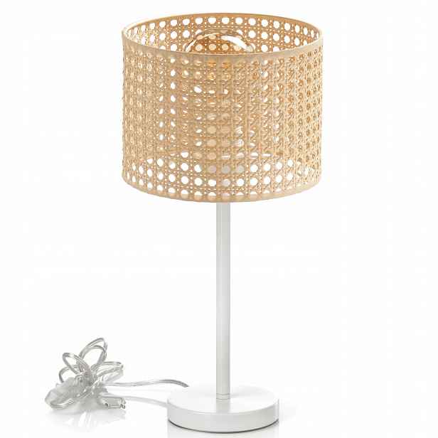 Noční Lampa Stolní Stínidlo S Ratanovými Dírkami, Přírodní Ratan