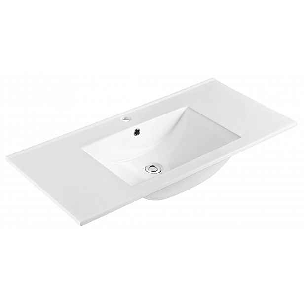 Sapho Slim - Umyvadlo 101x46 cm, s přepadem, otvor pro baterii, bílá 1601-100