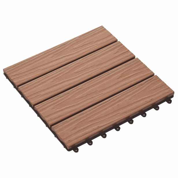 vidaXL Dlažba na terasu 3D design 11 ks Světle hnědá 30 x 30 cm WPC