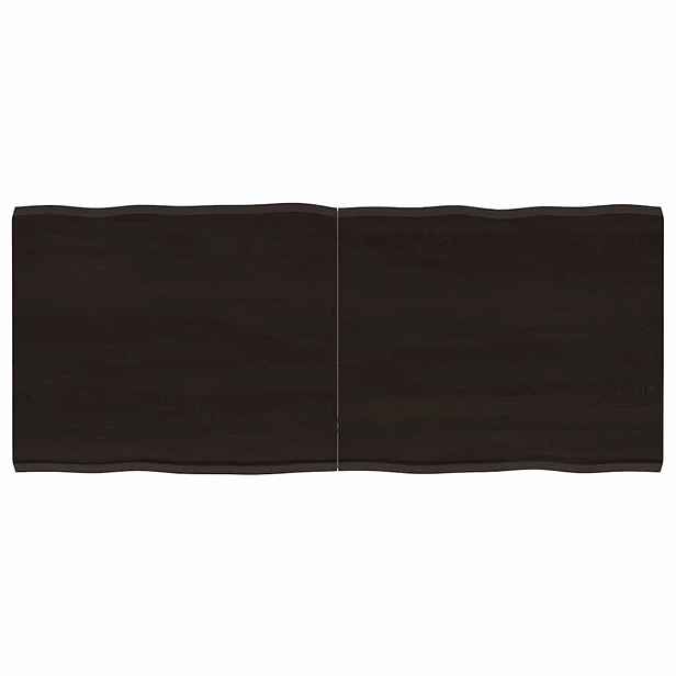 vidaXL Stolní deska tmavě hnědá 120x50x(2-4)cm ošetřený dub živá hrana