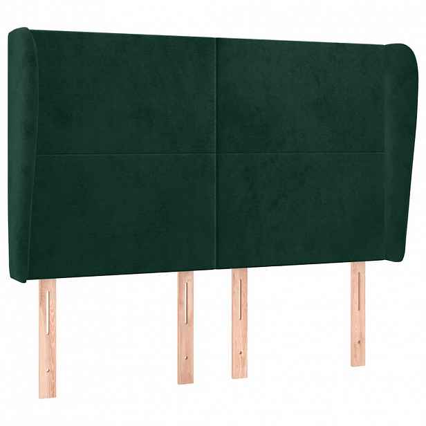 vidaXL Čelo postele typu ušák tmavě šedé 147x23x118/128 cm samet