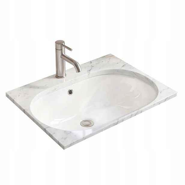 Oválná keramická umyvadlová deska Vena, bílá, 63.2 cm Rea